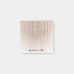 Distressed Text Template Modern Elegant Wood Look Post-it Notes