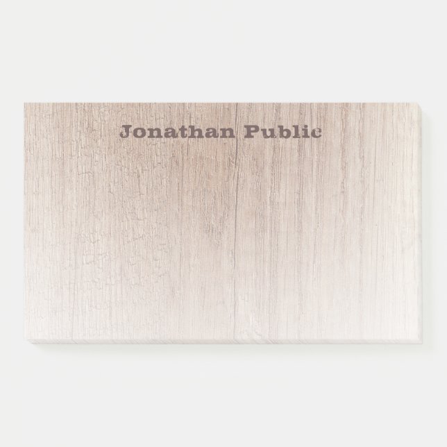 Distressed Text Wood Look Elegant Template Modern Post-it Notes (Front)