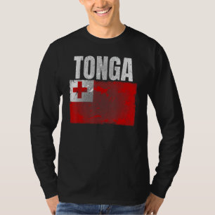 Distressed Tonga Flag Graphic For Men Women Kids T T-Shirt