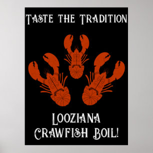 Distressed Travel Cajun Louisiana-Crawfish Boil Poster