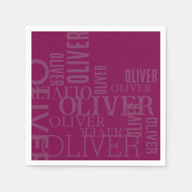 Distressed Typography Wine Napkin (Front)