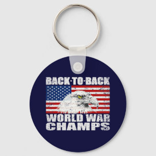 Distressed U.S. World War Champs Keychain