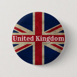 Distressed UK Flag 2 Inch Round Button