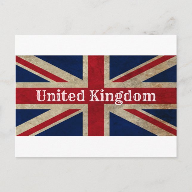 Distressed UK Flag Postcard (Front)
