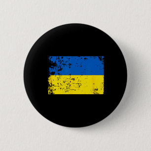 Distressed Ukraine Flag Blue Yellow Patriotic Supp 2 Inch Round Button