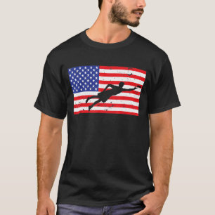 Distressed Ultimate Frisbee Usa American Flag Vint T-Shirt