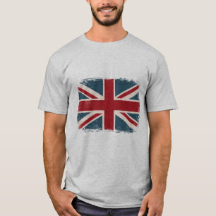 DISTRESSED UNION JACK BRITISH FLAG T-SHIRT