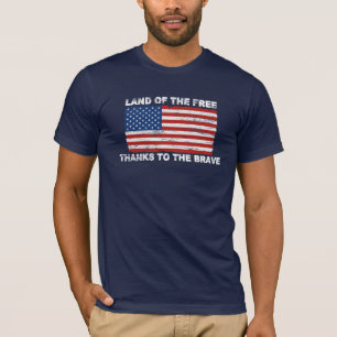 Distressed US Flag Land Of The Free T-shirt