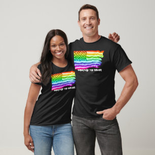Distressed US Flag Rainbow - Worthy To Wear T-Shirt