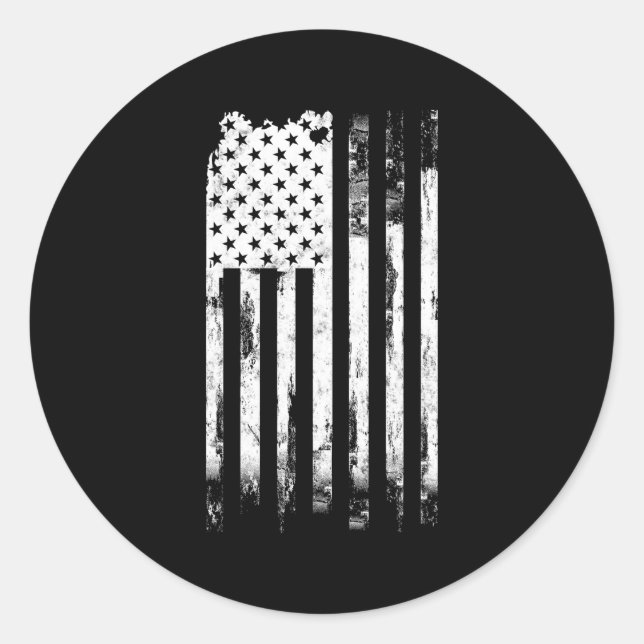 Distressed Usa America Flag Classic Round Sticker (Front)