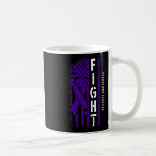 Distressed Usa Flag Purple Ribbon Fight Epilepsy A Coffee Mug