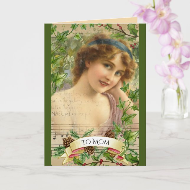 Distressed Victorian Woman in the Garden Card (Orchid)
