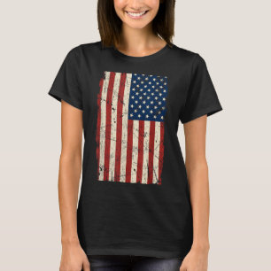 Distressed Vintage American Flag Vertical T-Shirt