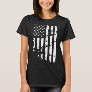 Distressed Vintage American Usa Flag Duck Hunting  T-Shirt