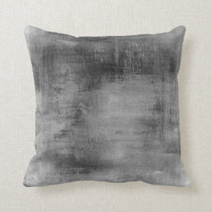 Distressed Vintage Black Grey Grungy Pastel Throw Pillow