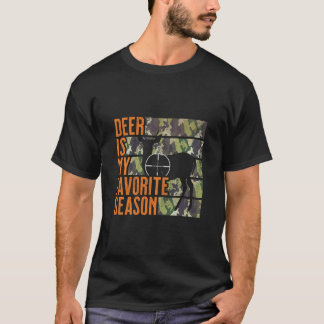 Distressed Vintage Deer Is My Favourite Season Gif T-Shirt