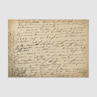 Distressed Vintage Hand Written Script Decoupage Tissue Paper