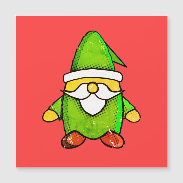Distressed Vintage Newsprint Green Gnome (Front)