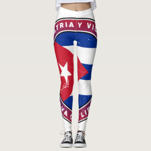 Distressed Vintage Patria y Vida Viva Cuba Libre Leggings