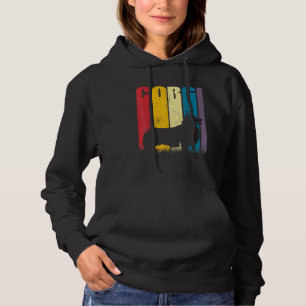Distressed Vintage Retro Corgi Dog Pet Puppy Hoodie