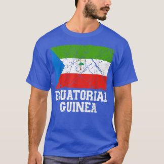 Distressed Vintage Retro Equatorial Guinea Flag Pa T-Shirt
