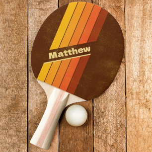 Distressed Vintage Style Stripes with Name Ping Pong Paddle