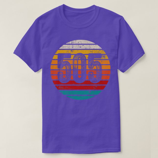 Distressed Vintage Sunset 505 Area Code T-Shirt (Design Front)