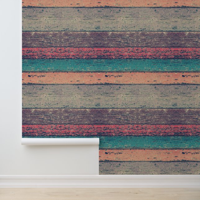 Distressed Vintage Wood Wallpaper (Application)