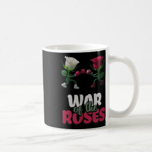 Distressed War Roses Red White Shakespeare History Coffee Mug