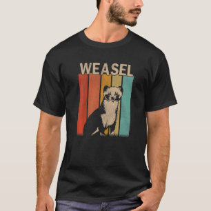 Distressed Weasel  Men Women Kid Cute Weasel Retro T-Shirt