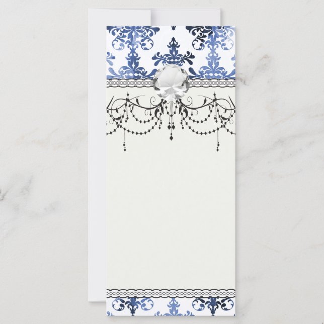 distressed white and royal blue damask pattern (Front)