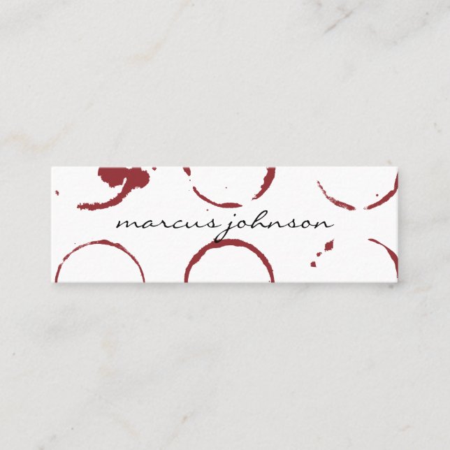 Distressed Wine Glass Stains Mini Business Card (Front)