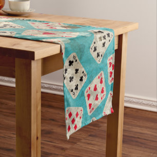 Distressed Wonderland Alice Pattern Short Table Runner