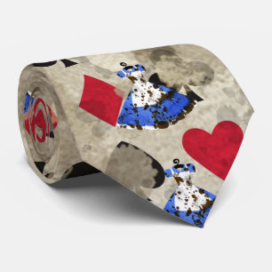 Distressed Wonderland Alice Pattern Tie