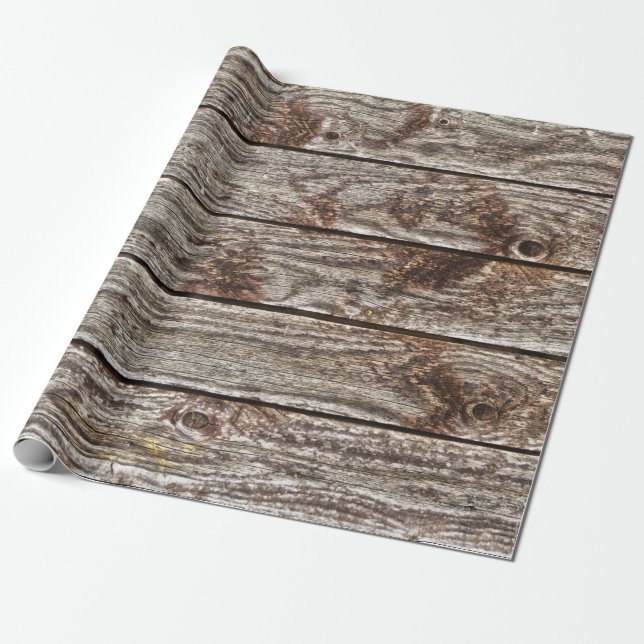 distressed wood boards wrapping paper (Unrolled)