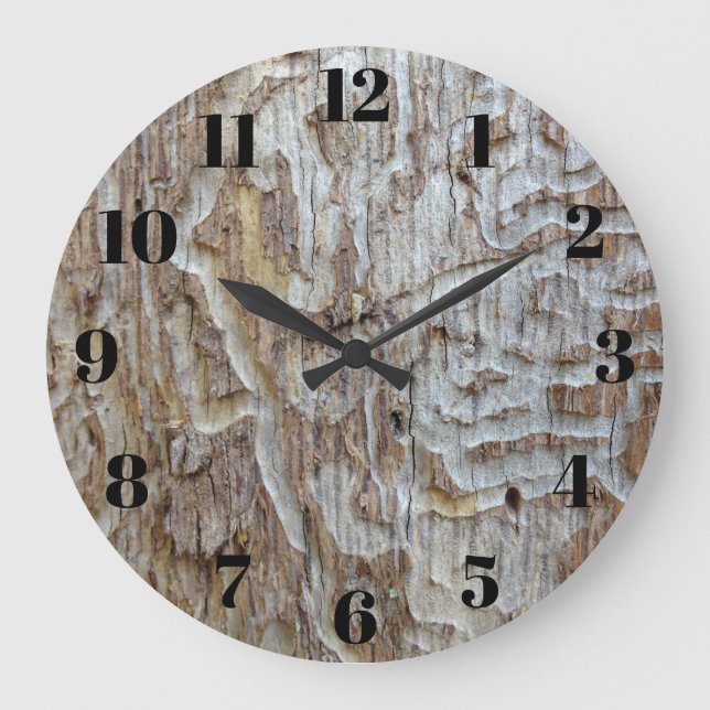 Distressed Wood Look Large Clock (Front)