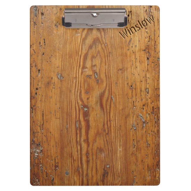 Distressed Wood (Personalized Clipboard) Clipboard (Front)