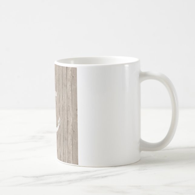 Distressed Wood with Anchor Coffee Mug (Right)
