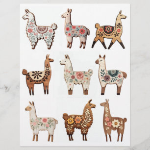 Distressed Wooden Llama Embellishments