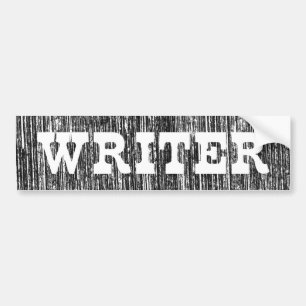 Distressed Writer Block Print Text Graphic Bumper Sticker