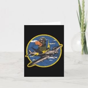 Distressed Ww2 Vintage Patch Fighter Pilot For War Card