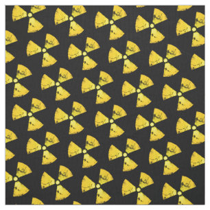 Distressed Yellow Radiation Symbol Fabric