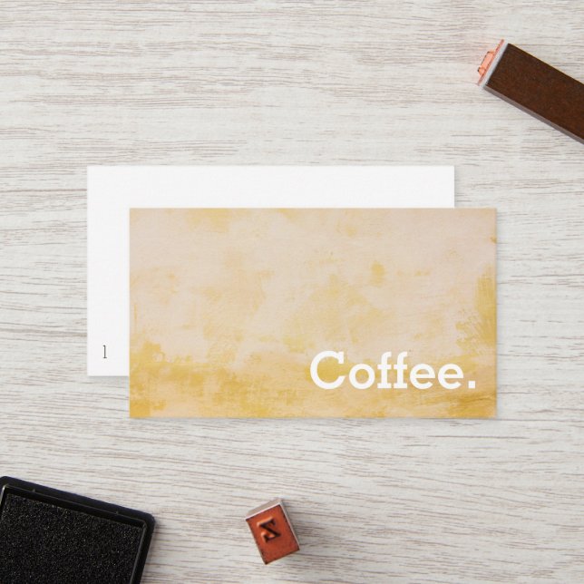 Distressed Yellow Simple Loyalty Coffee Punch-Card Card (Front/Back In Situ)