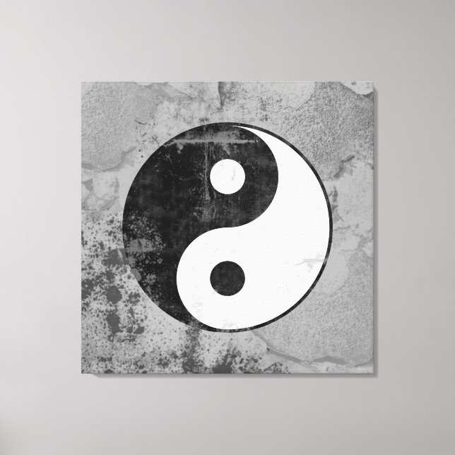 Distressed Yin Yang Symbol Canvas Print (Front)