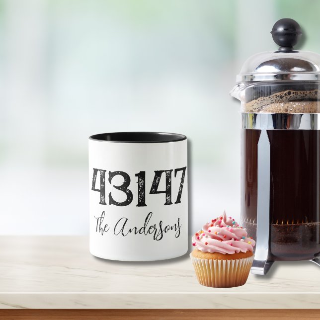 Distressed Zip Code Mug (Creator Uploaded)