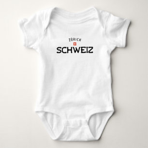 Distressed Zurich Schweiz (Switzerland) Baby Bodysuit