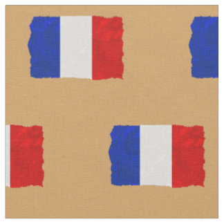 Distresses French Flag on Beige Fabric