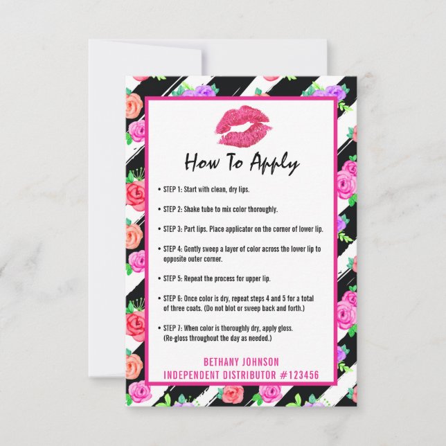 Distributeur Lipstick Comment appliquer la carte d (Devant)