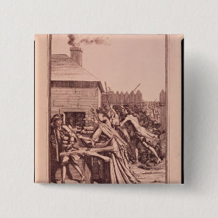 Distribution of Bread at the Louvre 2 Inch Square Button