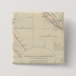 Distribution of earth movement in California 2 Inch Square Button